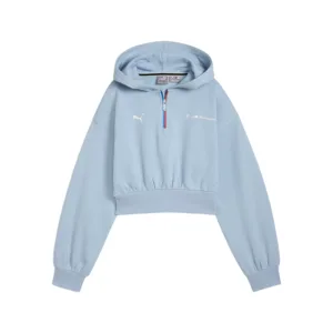 Bmw mms wmn ess+ half zip hoodie, blue, Ladies