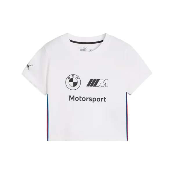 Bmw mms ess+ graphic baby tee shirt, white, Ladies