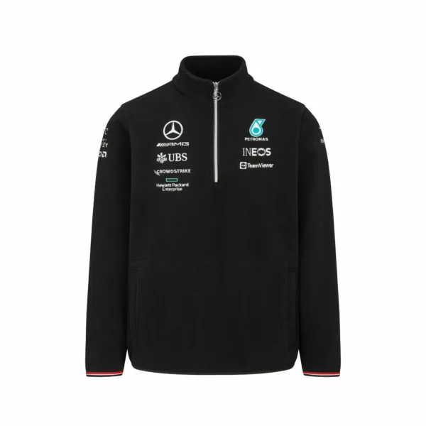 Mercedes 1/4 zip fleece, black, Mens