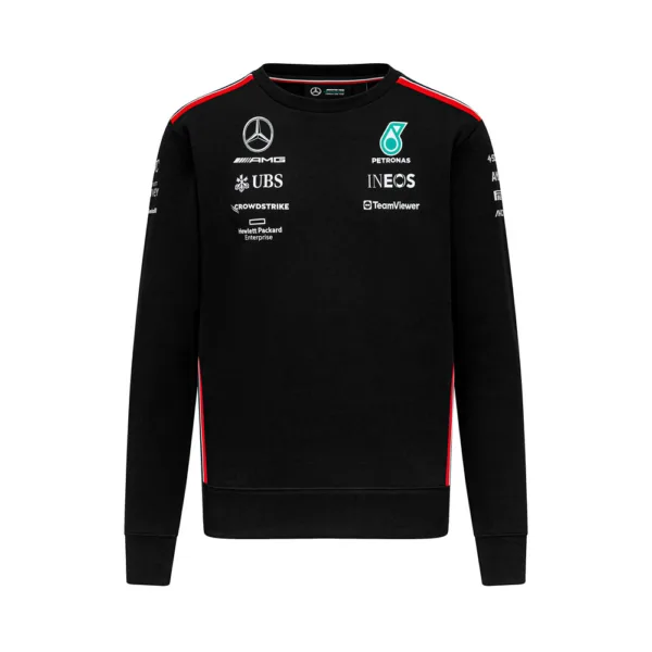 Mercedes team crew sweater 2023, black, Mens