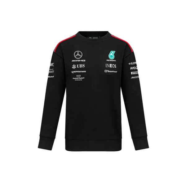 Mercedes team crew sweater 2023, black, Ladies