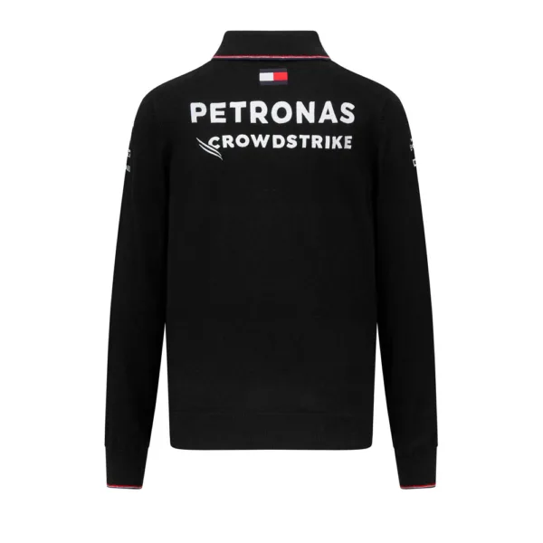 Mercedes team long sleeve polo 2023, black, Mens - Image 2