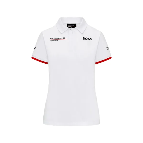 Porsche team polo shirt 2024, white, Ladies