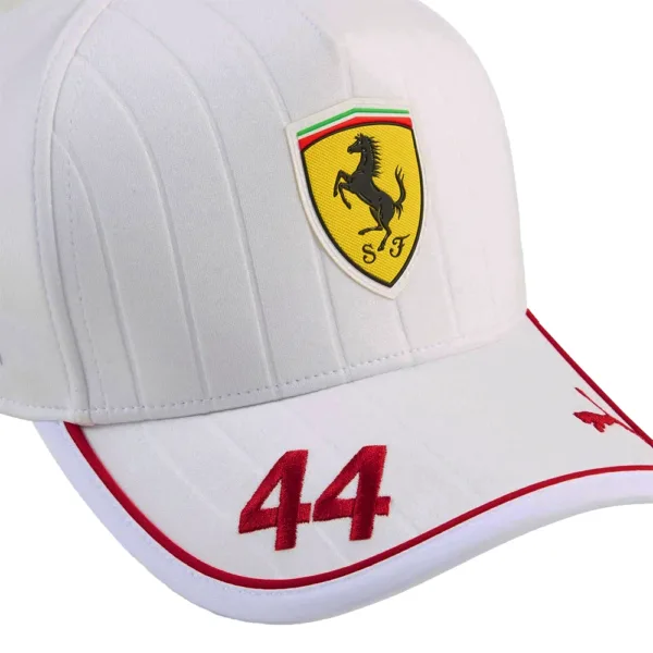 Ferrari hamilton #44 b/ball cap 2025, white, Unisex - Image 3