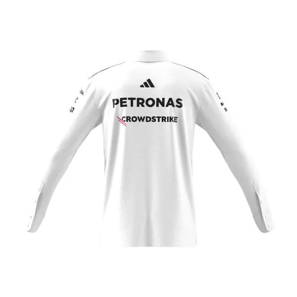 Mercedes f1 team polo shirt l/s, 2025, white, Mens - Image 2