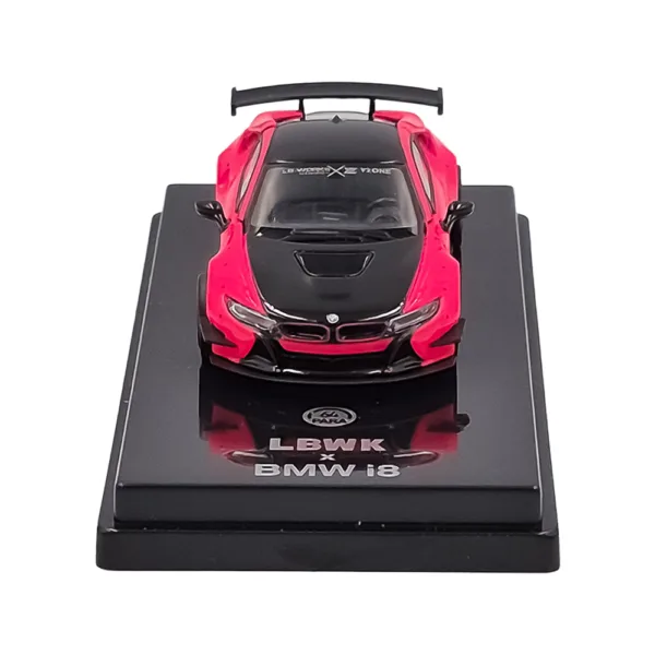 BMW Liberty walk i8 hot pink blk accent 1:64 - Image 2