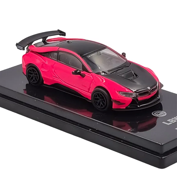 BMW Liberty walk i8 hot pink blk accent 1:64 - Image 3