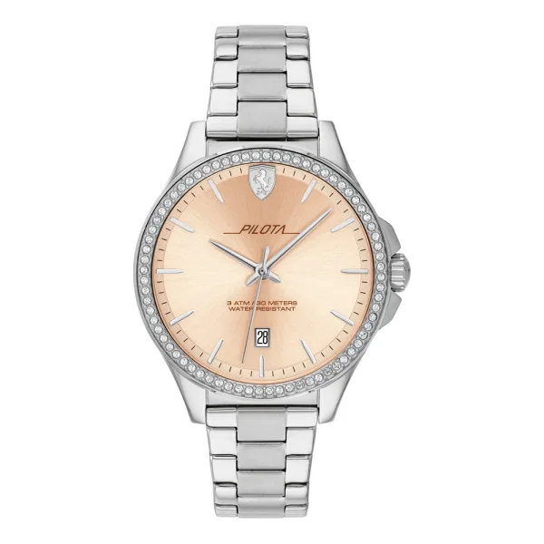 Ferrari pilota donna watch, silver