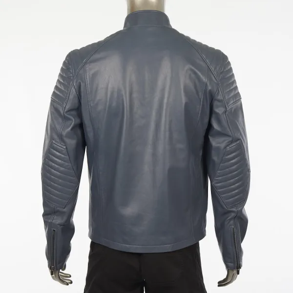 Ferrari quilted leather jacket, blue, Mens - Image 2