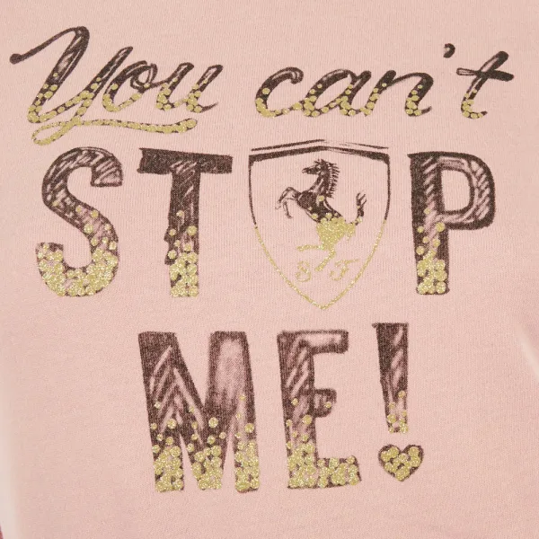 Ferrari girl gold piping tee shirt, pink, Kids - Image 3