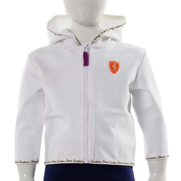 Ferrari infant girl icon hooded sweater, white, Kids