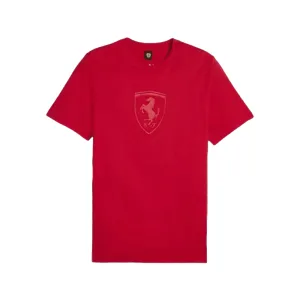Ferrari race big shield tonal rosso corsa, red, Mens