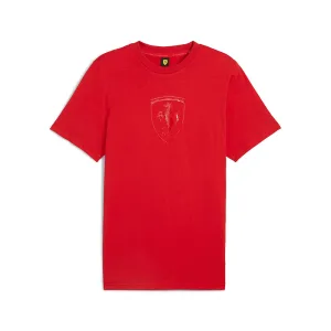Ferrari race tonal big shield tee shirt red, Mens