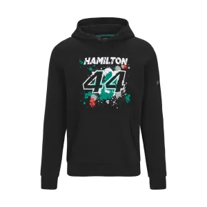 Mercedes hamilton #44 hooded, black, Mens