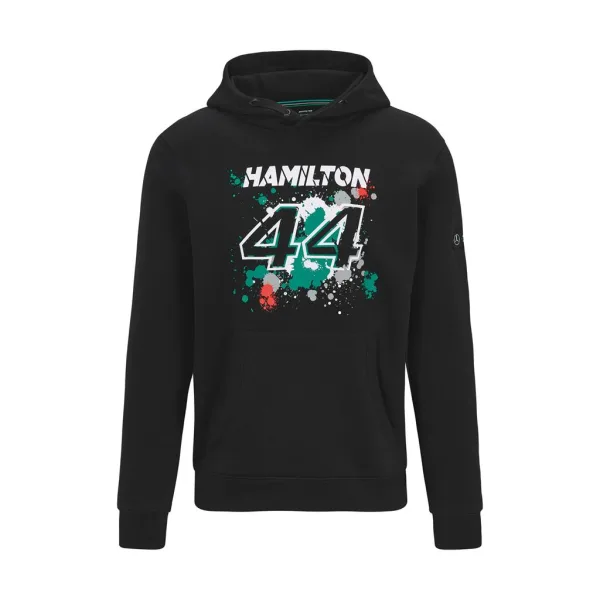 Mercedes hamilton #44 hooded, black, Mens
