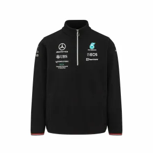 Mercedes 1/4 zip fleece, black, Mens