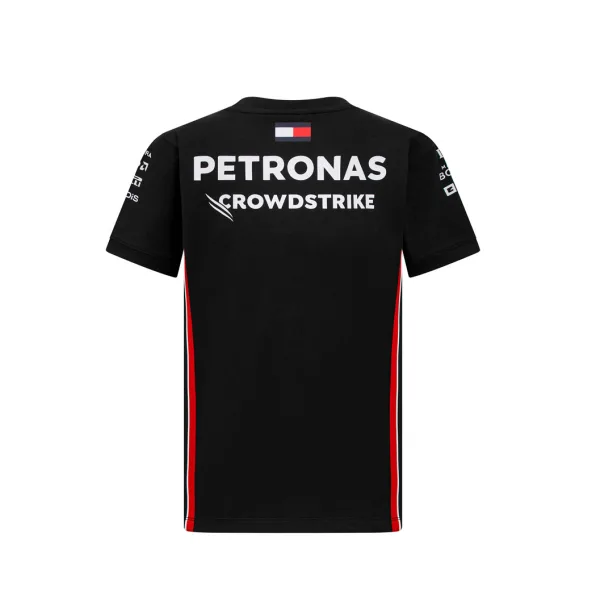 Mercedes team tee shirt 2023, black, Kids - Image 2