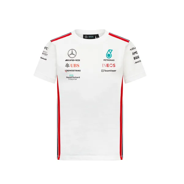Mercedes team tee shirt 2023, white, Kids