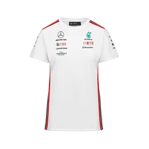 Mercedes team tee shirt 2023, white, Ladies