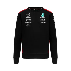 Mercedes team crew sweater 2023, black, Mens