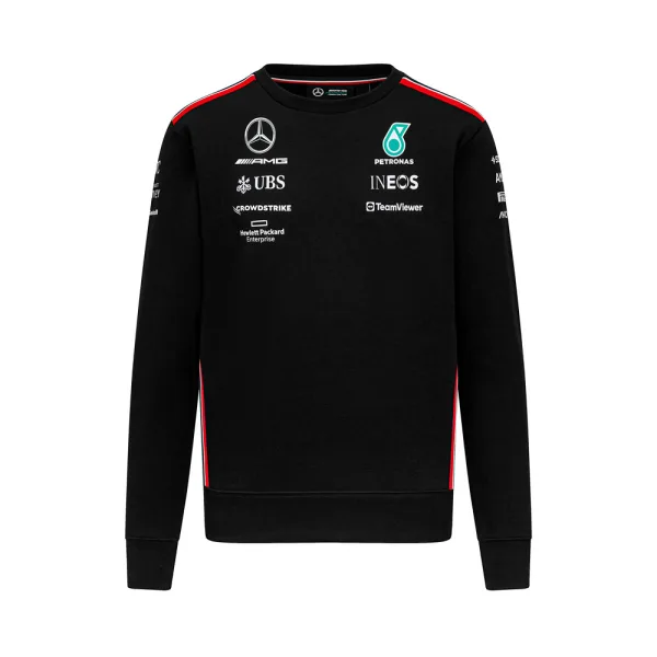 Mercedes team crew sweater 2023, black, Mens
