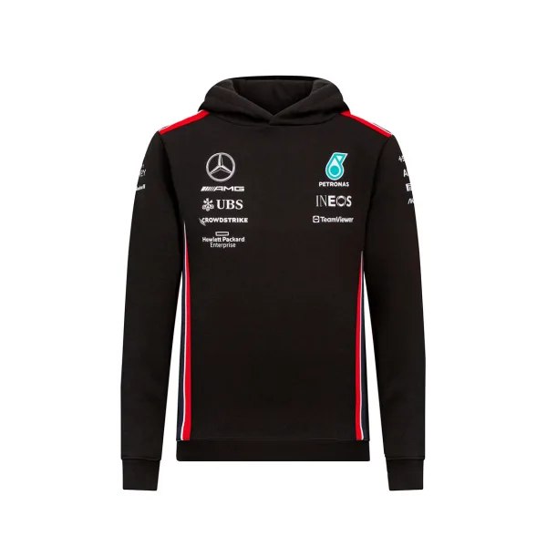 Mercedes team hoodie 2023, black, Kids