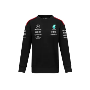 Mercedes team crew sweater 2023, black, Ladies