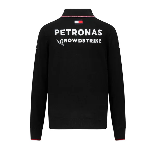 Mercedes team long sleeve polo 2023, black, Mens - Image 2