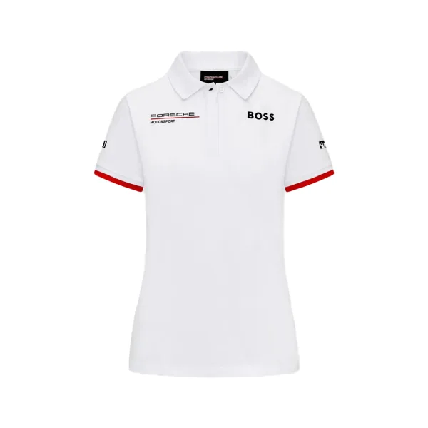 Porsche team polo shirt 2024, white, Ladies