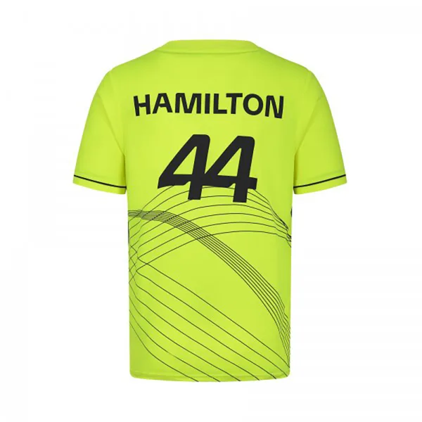 Mercedes hamilton #44 sports tee shirt, yellow, Mens - Image 2
