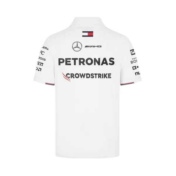 Mercedes team polo shirt 2024, white, Mens - Image 2