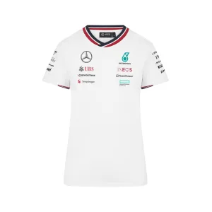 Mercedes driver tee shirt 2024, white, Ladies