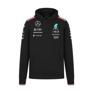 Mercedes team hoodie 2024, black, Mens