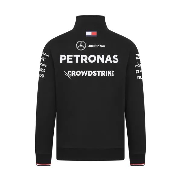 Mercedes team 1/4 zip sweatshirt 2024, black, Mens - Image 2
