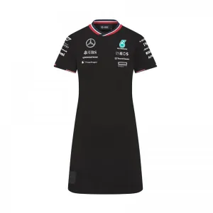 Mercedes team tee dress 2024, black, Ladies
