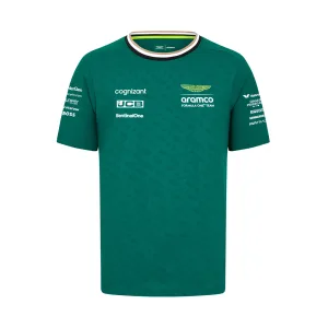 Aston martin Alonso team tee shirt 2024, green, Mens