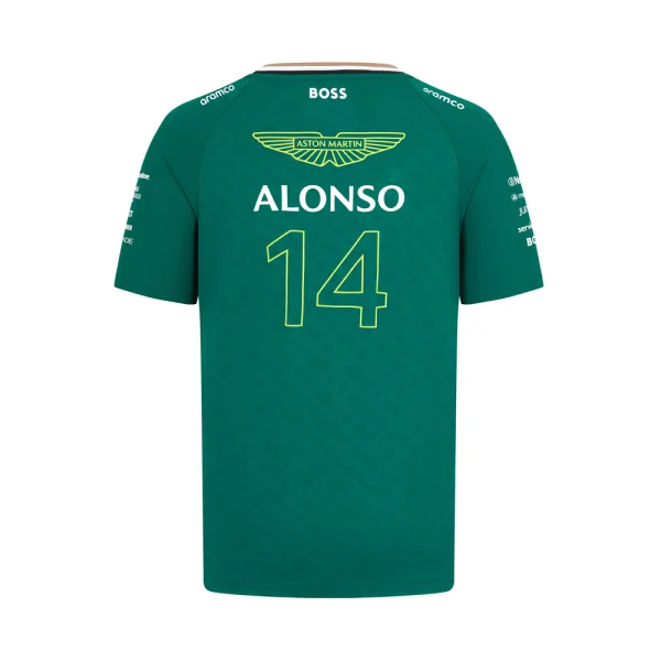 Aston martin Alonso team tee shirt 2024, green, Mens - Image 2