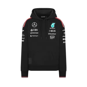 Mercedes team hoodie 2024, black, Ladies