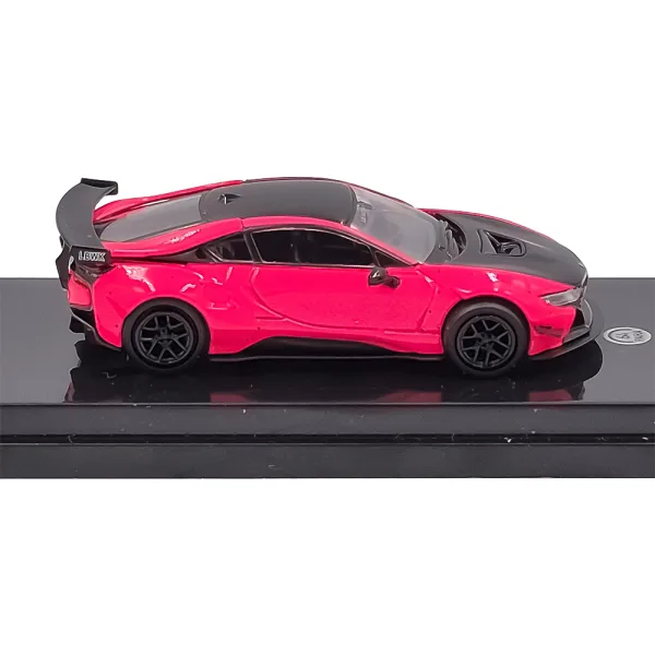 BMW Liberty walk i8 hot pink blk accent 1:64 - Image 4
