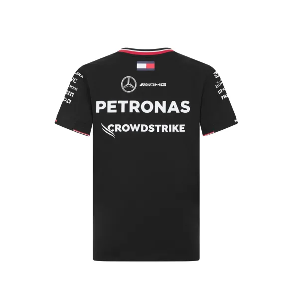 Mercedes team driver tee shirt 2024, black, Kids - Image 2