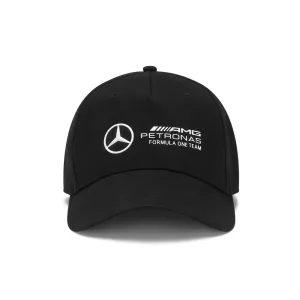 Mercedes large logo baseball cap, black, Adult