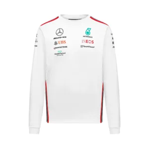 Mercedes team sweatshirt 2023, white, Mens