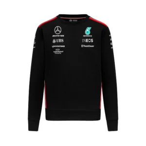 Mercedes team crew sweater 2023, black, Mens