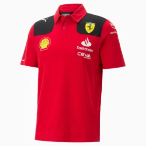 Ferrari team polo shirt 2023, red, Mens