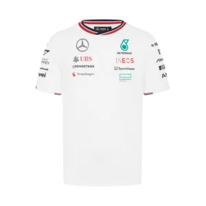 Mercedes team tee shirt 2024, white, Mens