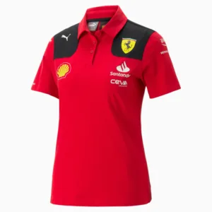 Ferrari team polo shirt 2023, red, Ladies