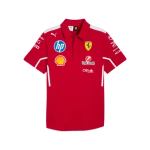 Ferrari team polo shirt 2025, dark cherry, Mens