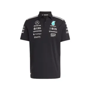 Mercedes f1 team polo shirt, 2025, black, Mens