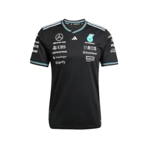 Mercedes f1 driver tee shirt, 2025, black, Mens