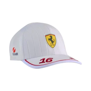 Ferrari leclerc #16 b/ball cap 2025, white, Adult